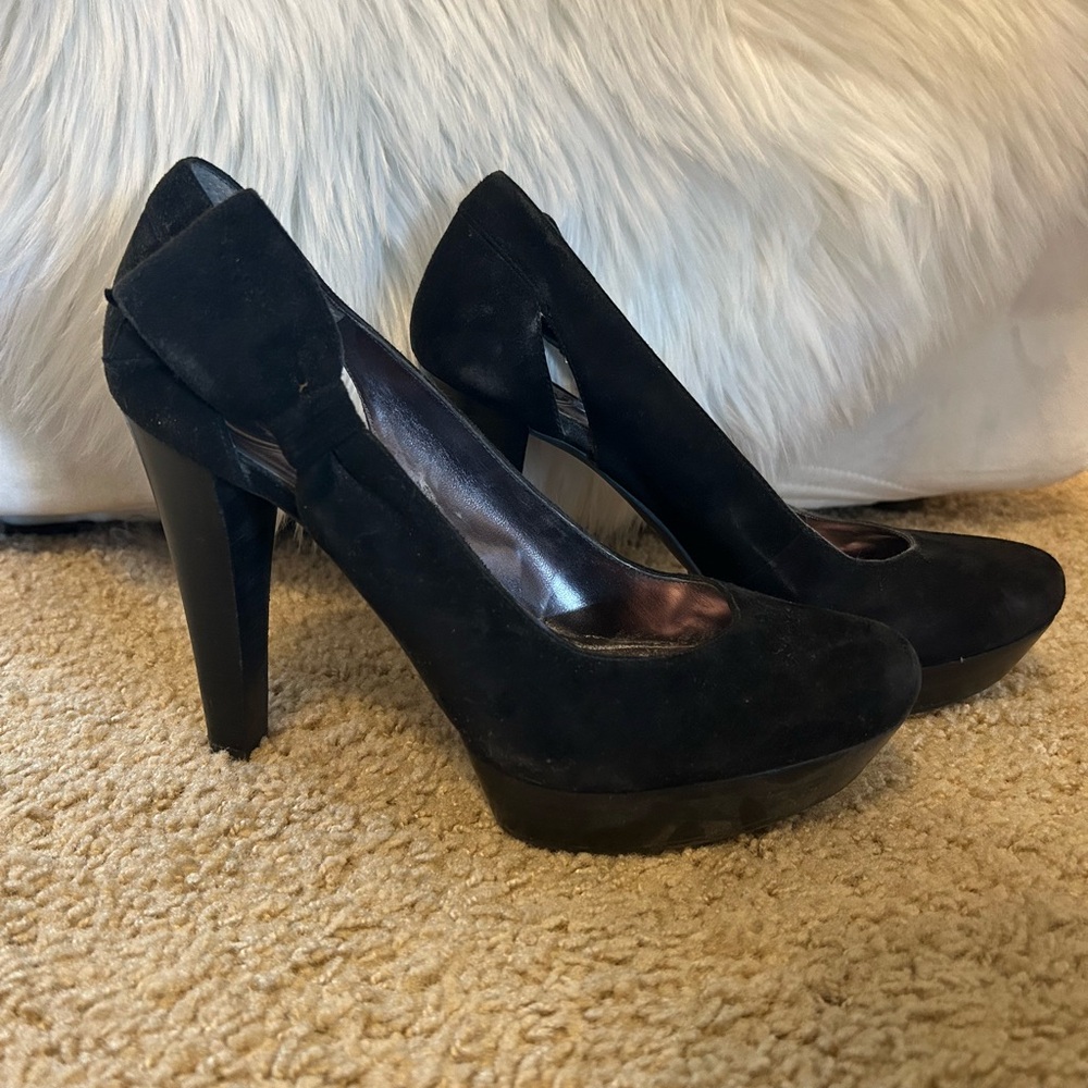 Jessica Simpson Suede Bow Detail Platform Heels